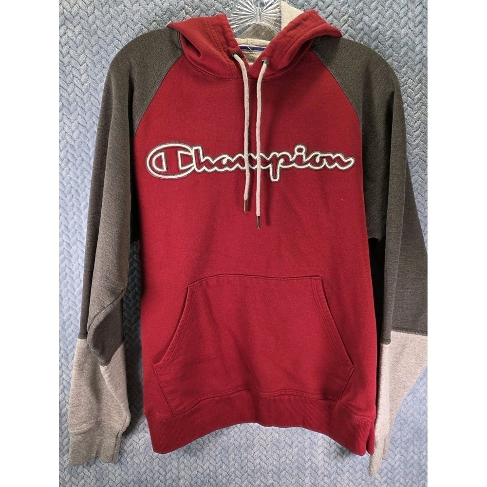 Champion Sweater Hoodie Mens Size Small Spellout Pockets Fleece‎ Athleisure